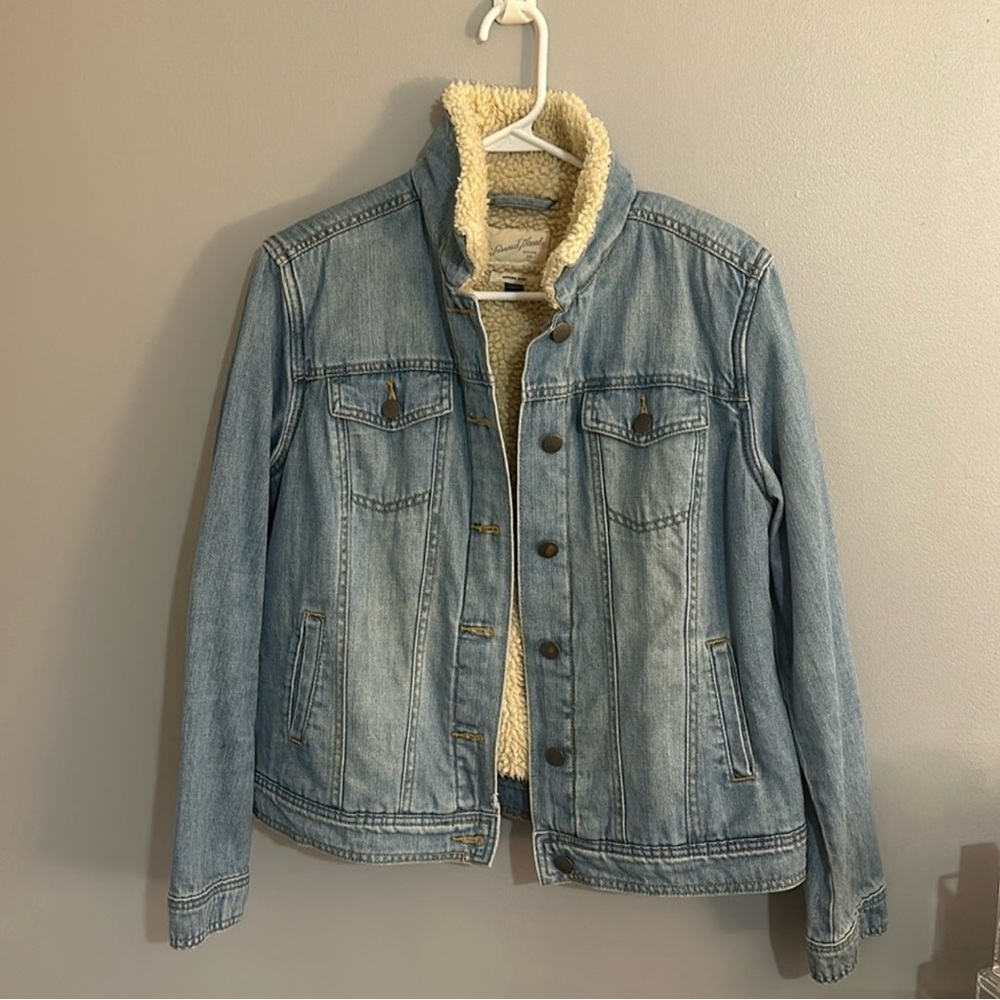 Universal Thread Light Blue Sherpa Jean Jacket